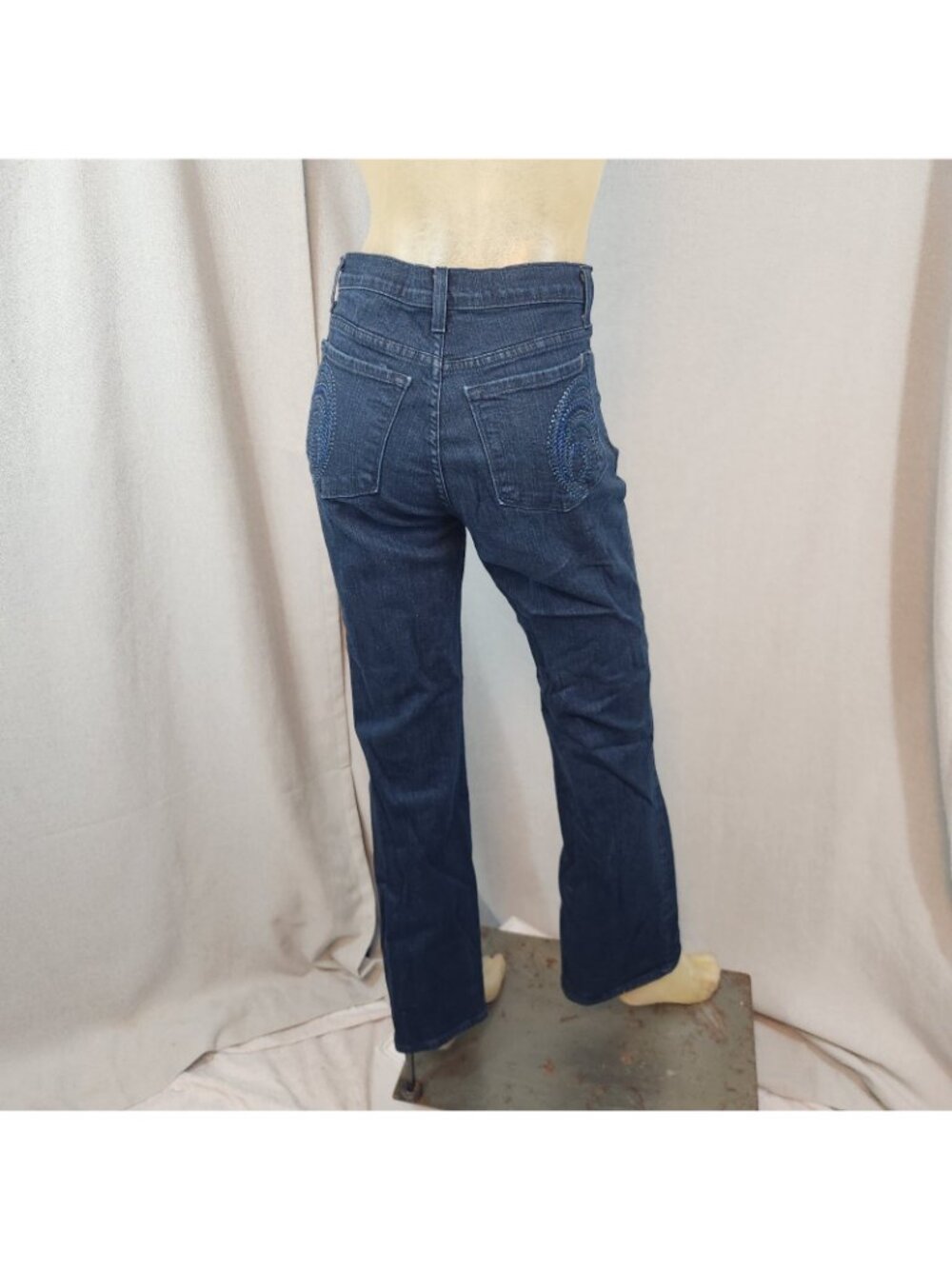 NYDJ Not Your D Blue Dark Wash Mid Rise Denim Blue Jeans Size 4 SMALL 27 Wx 31 I - Picture 4 of 8